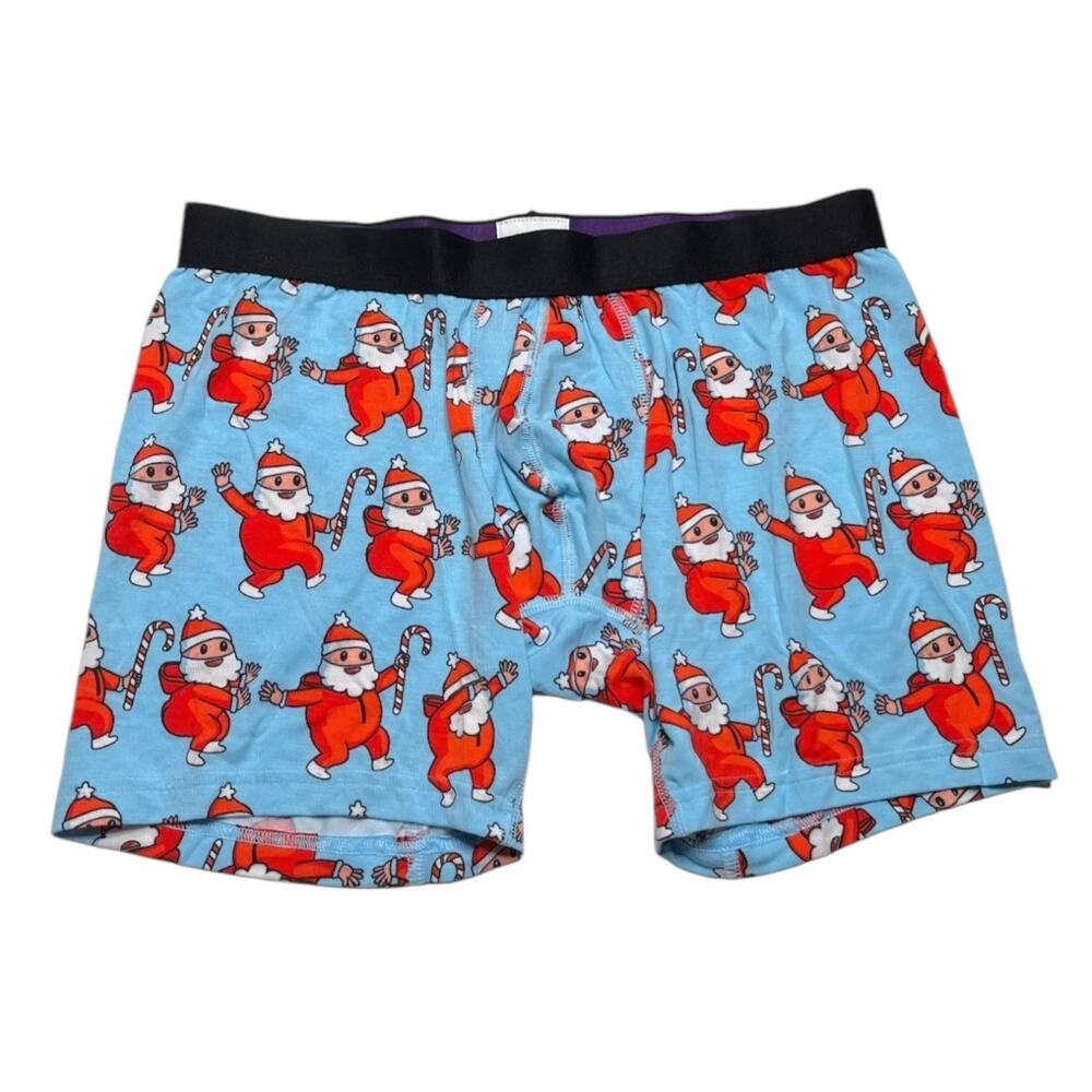 MeUndies Dancing Santa Candy Cane Holiday Boxer Briefs Size Medium